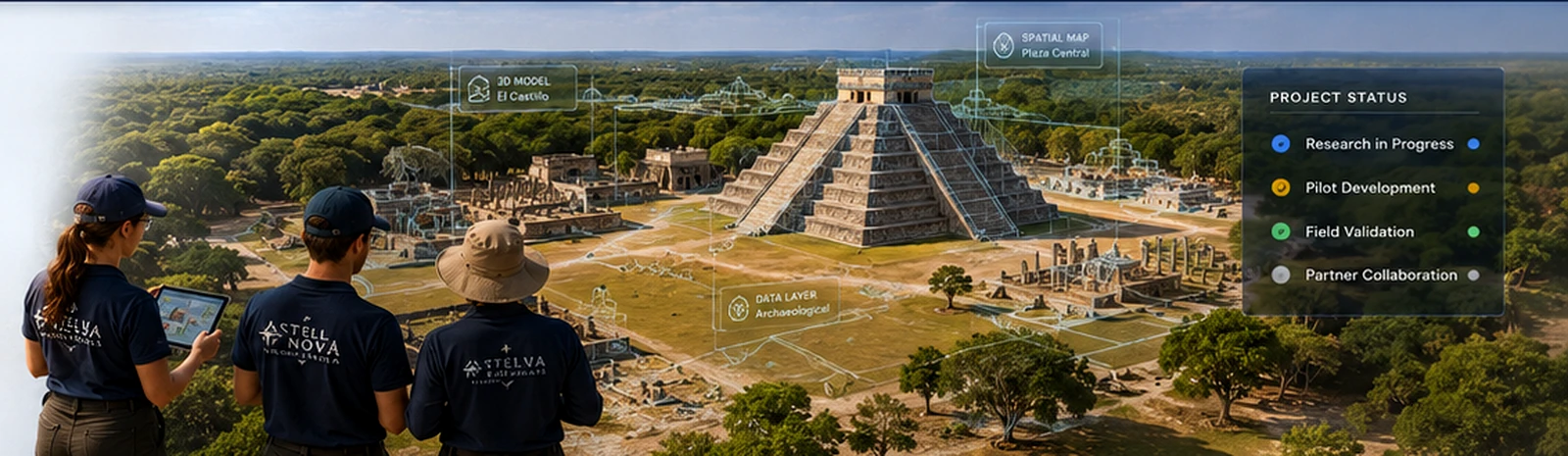 Stella Nova field team overlooking Chichén Itzá